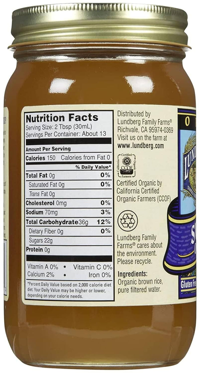 Lundberg Family Farms Brown Rice Syrup, Organic Liquid Sweetener, 21 fl Oz Lundberg Family Farms