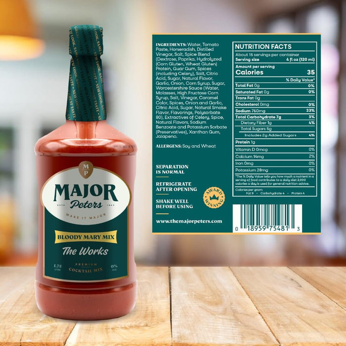 Major Peters' The Works Bloody Mary Mix, 59.2 Ounce Major Peters'