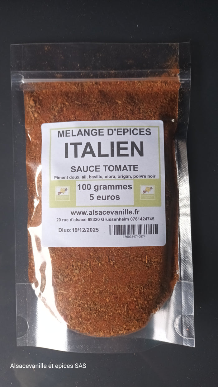 Melange epices italien sauce tomate 100 grammes