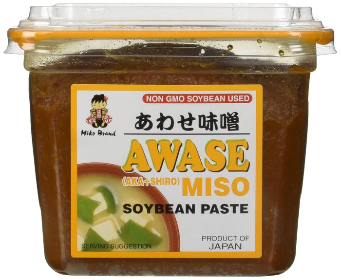 Miko - Awase Miso Soyabean Paste (Aka + Shiro) - 1.1 Pound - GMO Free Japanese Miso Paste Snackathon Foods 1.1 Pound (Pack of 1)