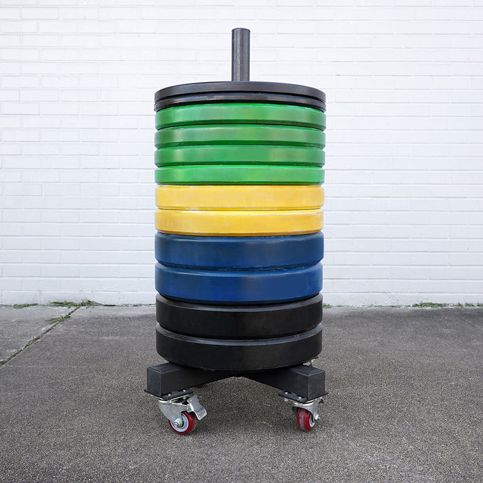 Bumper plate stacker full (can carry (10) 45# bumpers)