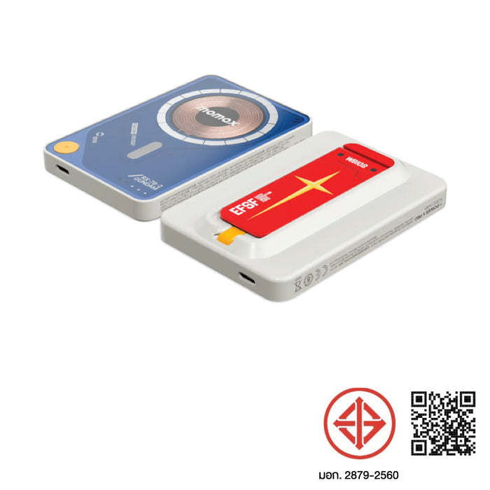 แบตเตอรี่สำรองแม่เหล็ก Momax 1-Power X Pro 5000mAh ชาร์จไร้สาย