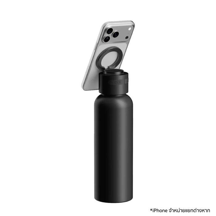 ขวดน้ำพร้อมลำโพงไร้สายแบบแม่เหล็ก MOMAX 1-VIBE Flask - Black
