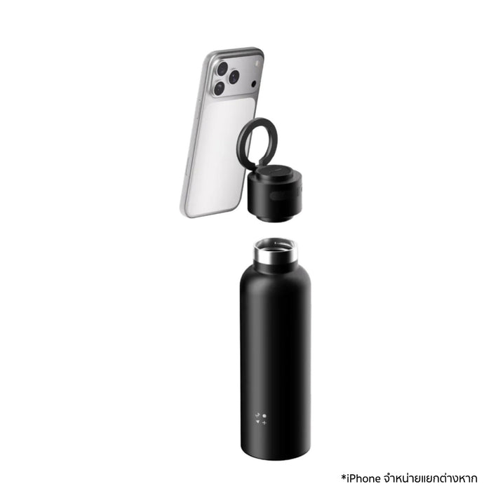ขวดน้ำพร้อมลำโพงไร้สายแบบแม่เหล็ก MOMAX 1-VIBE Flask - Black