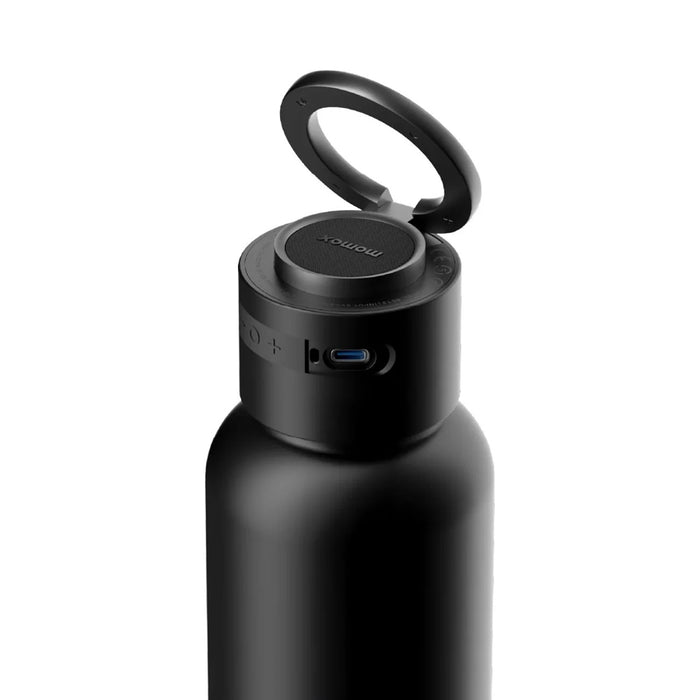 ขวดน้ำพร้อมลำโพงไร้สายแบบแม่เหล็ก MOMAX 1-VIBE Flask - Black