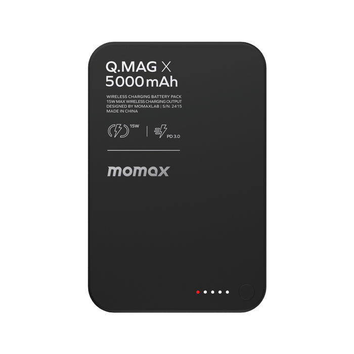 แบตเตอรี่สำรองไร้สาย Q. Mag X 5000 mAh - Black แบรนด์ MOMAX