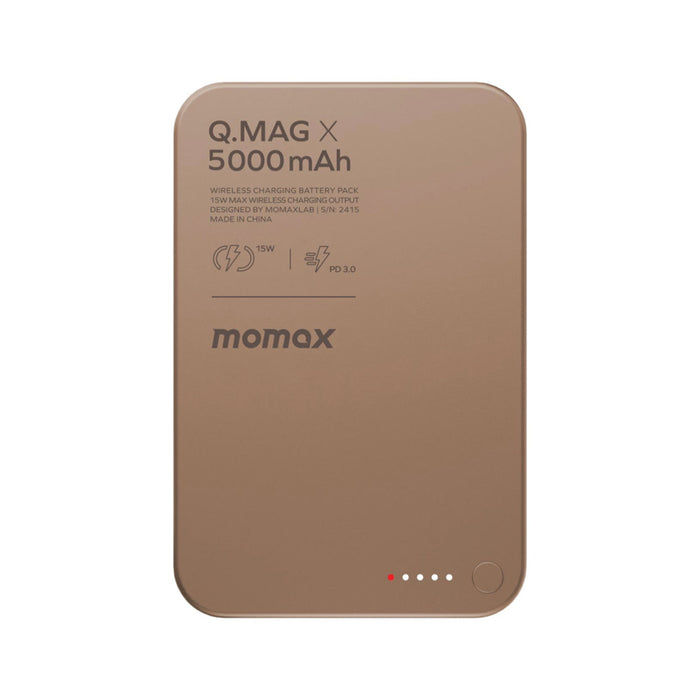 แบตเตอรี่สำรองไร้สาย Q. Mag X 5000 mAh - Gold แบรนด์ MOMAX