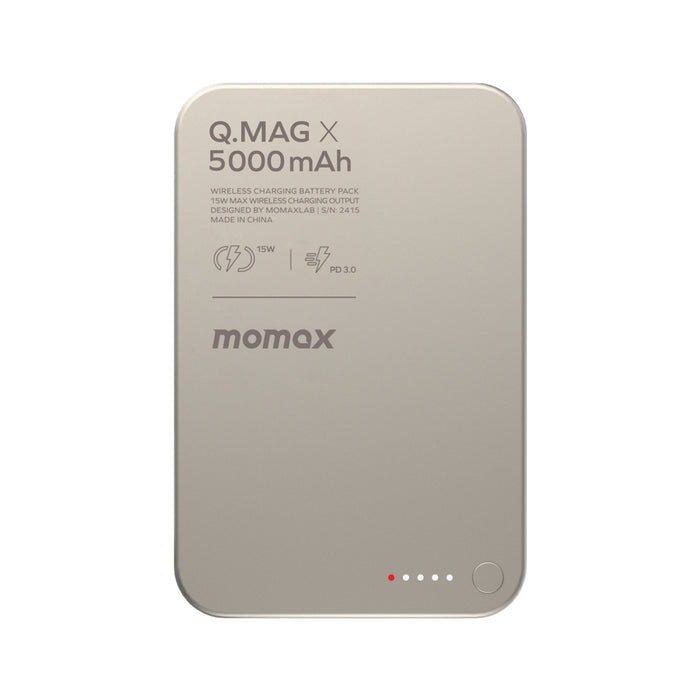 แบตเตอรี่สำรองไร้สาย Q. Mag X 5000 mAh - Titanium แบรนด์ MOMAX