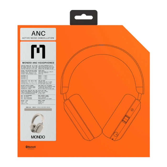 หูฟังไร้สาย ANC Over-Ear Headphone - Greige ภายในกล่อง แบรนด์ MONDO