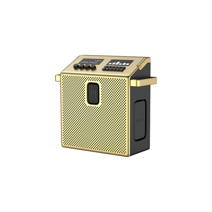 ลำโพงบลูทูธ MONDO BT Speaker Medium สีทองเหลือง Brass วางตั้งตรง พื้นหลังสีขาว