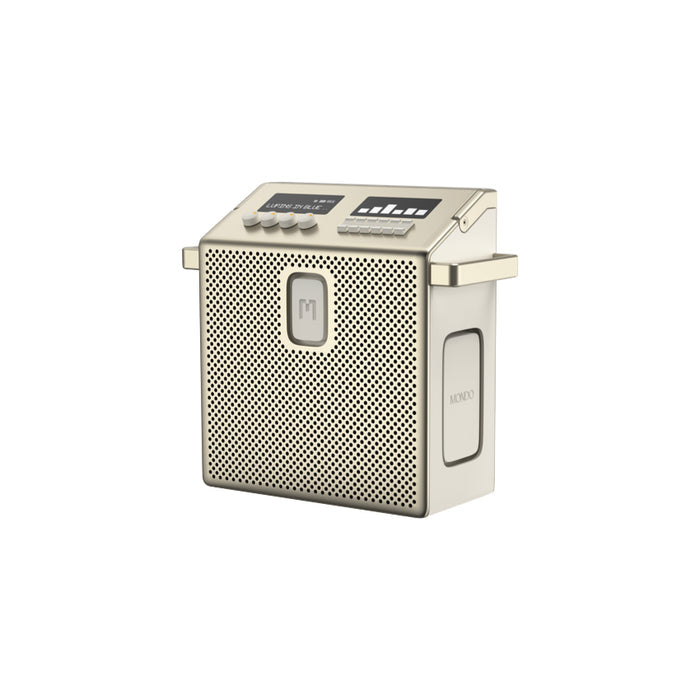 ลำโพงบลูทูธ MONDO BT Speaker Medium สี Greige วางตั้งตรง พื้นหลังสีขาว