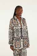 Multicolor Animal Cards Lenzing™ Ecovero™ Viscose Shirt