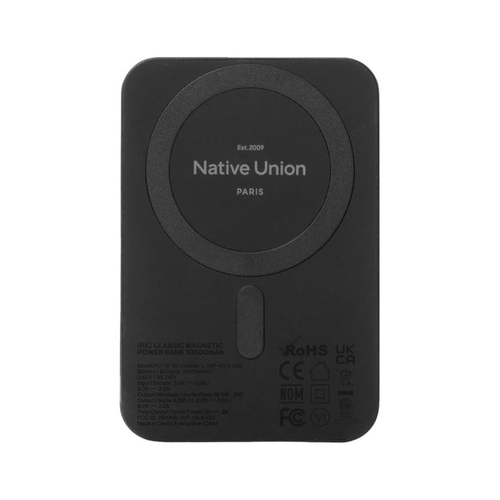 แบตเตอรี่สำรอง Native Union (Re)Classic Magnetic ความจุ 10000 mAh รองรับ Qi2 - Black