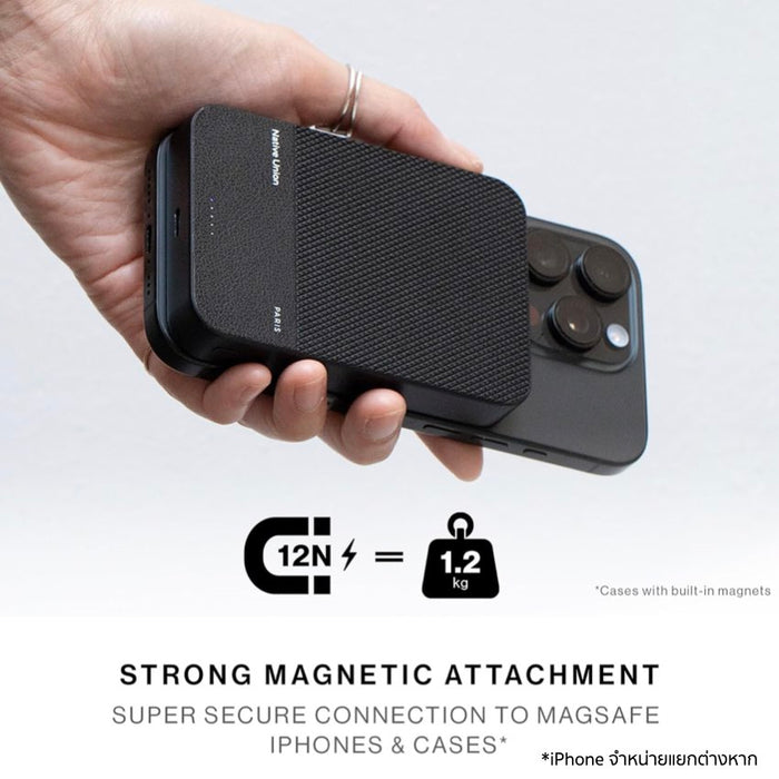 แบตเตอรี่สำรอง Native Union (Re)Classic Magnetic ความจุ 10000 mAh รองรับ Qi2 - Black