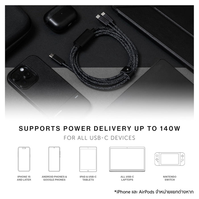 ลดความยุ่งยากของสายชาร์จด้วย Native Union Belt Cable 2-in-1 ชาร์จ MacBook, iPhone, iPad และอุปกรณ์ USB-C พร้อมกันได้ในสายเดียว