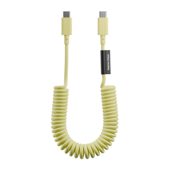 Native Union Pop Cable 1.2M 60W สายชาร์จ USB-C to USB-C ดีไซน์ขดสปริง ยืดได้สูงสุด 1.8 ม. รองรับชาร์จเร็ว 60W และโอนถ่ายข้อมูล 480Mbps