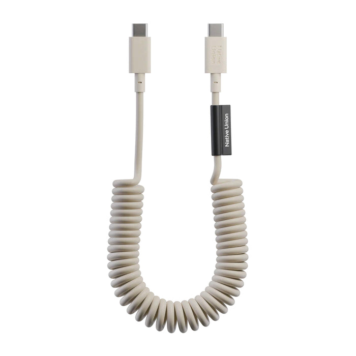 Native Union Pop Cable 1.2M 60W สายชาร์จ USB-C to USB-C ดีไซน์ขดสปริง ยืดได้สูงสุด 1.8 ม. รองรับชาร์จเร็ว 60W และโอนถ่ายข้อมูล 480Mbps