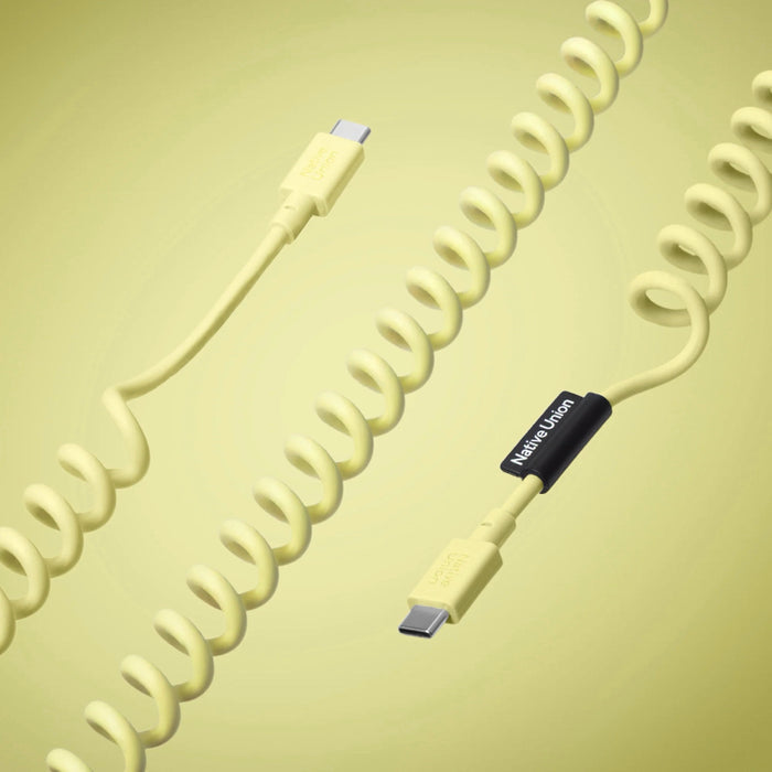 สายชาร์จ USB-C Native Union Pop Cable XL 2.4M 60W ดีไซน์ขดสปริงไม่พันกัน ยืดหยุ่น พกง่าย รองรับชาร์จเร็วทั้งมือถือ แท็บเล็ต และแล็ปท็อป