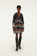 FARM Rio model wearing the Nikita Winter Black Long Sleeve Mini Dress