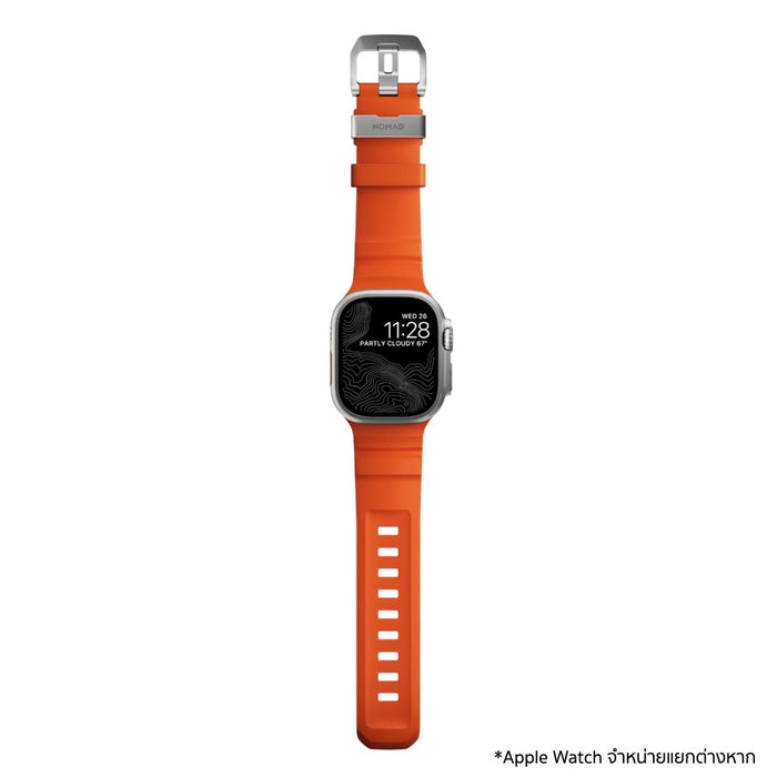 สาย Apple Watch Ultra 49mm / 46mm Nomad Rocky Point สี Magma ฮาร์ดแวร์ไทเทเนียมแท้ แข็งแรง กันน้ำ ของแท้
