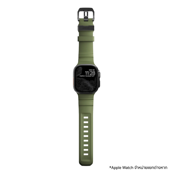 สาย NOMAD Rocky Point Black Hardware สี Forest FKM กันน้ำ พรีเมียม