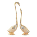 Pair Of Kissing Duck Showpiece (Aluminium & Golden) - Chirukaanuka