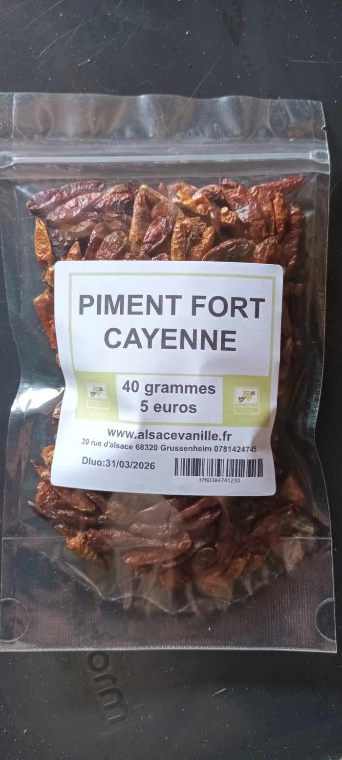 Piment fort entier de Cayenne 40 grammes