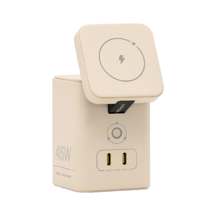 แท่นชาร์จไร้สาย 45W GaN รองรับ MagSafe ชาร์จสมาร์ทโฟน หูฟัง และอุปกรณ์ต่าง ๆ ได้อย่างรวดเร็ว ปลอดภัย และเป็นระเบียบ