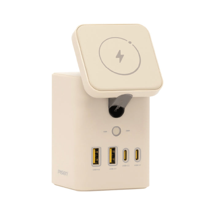 แท่นชาร์จไร้สาย PISEN TS-C193 พร้อม GaN 65W รองรับโน้ตบุ๊ก สมาร์ทโฟน หูฟัง และสมาร์ทวอทช์ ชาร์จได้พร้อมกันสูงสุด 7 อุปกรณ์