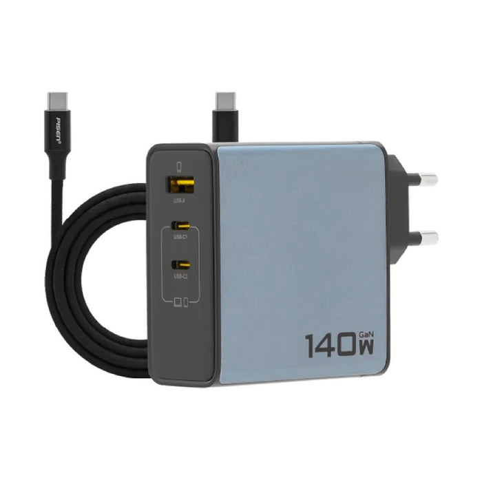 ชาร์จเร็วสูงสุด PISEN 140W รองรับ PD 3.1 พร้อมพอร์ต 2C1A เทคโนโลยี GaN ขนาดกะทัดรัด ชาร์จโน้ตบุ๊กและสมาร์ทโฟนพร้อมกันได้
