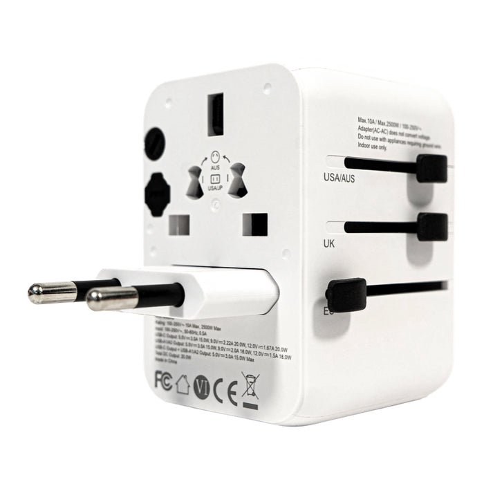 หัวชาร์จ PISEN Global Travel 20W 3-Port GaN - White