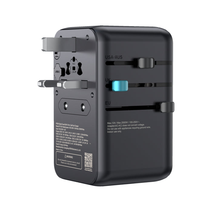 หัวชาร์จ PISEN Global Travel 65W 5-Port GaN - Black