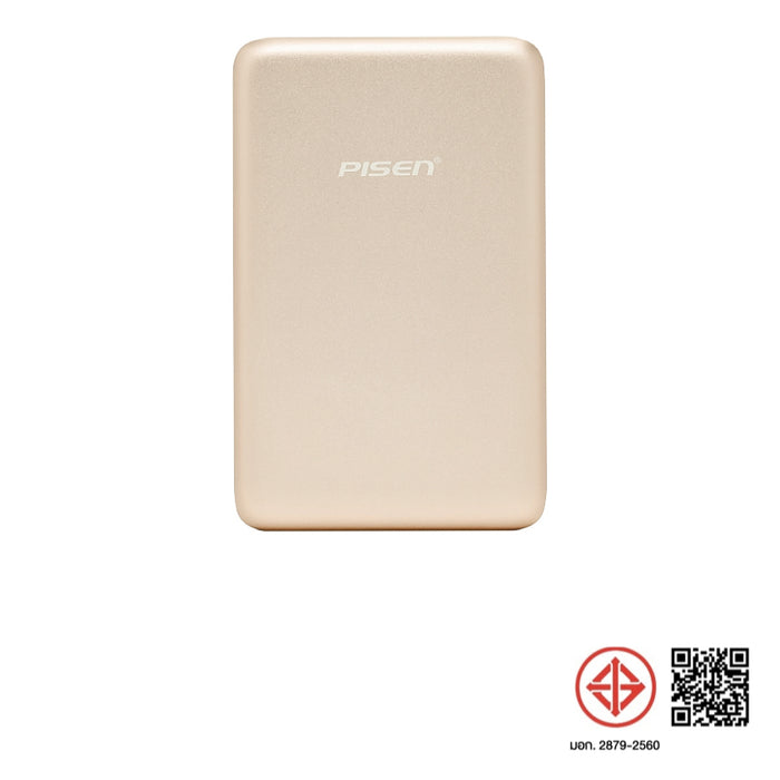 พาวเวอร์แบงค์ไร้สาย PISEN SleekVolt 20W สี Creamy Pastel ขนาดพกพา