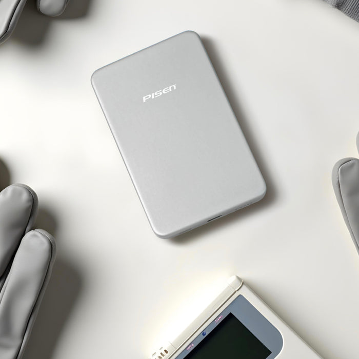 Portable Charger PISEN SleekVolt 20W 10000 mAh – Gray, พกพาง่าย พร้อมชาร์จไร้สาย MagSafe