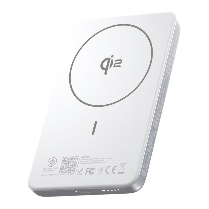 แบตเตอรี่สำรองไร้สาย Pisen SleekVolt 20W ความจุ 5000mAh ดีไซน์บางพรีเมียม รองรับ MagSafe Qi2 ชาร์จเร็ว พกพาง่าย ใช้งานสะดวกทุกวัน