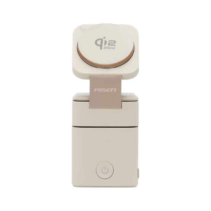 PISEN Ultra Desktop MagStation Changer 65W สีชมพู แท่นชาร์จไร้สาย 3 อุปกรณ์ พร้อม USB-C 65W ในตัว ชาร์จโน้ตบุ๊ก มือถือ หูฟัง และสมาร์ทวอทช์ได้สะดวก