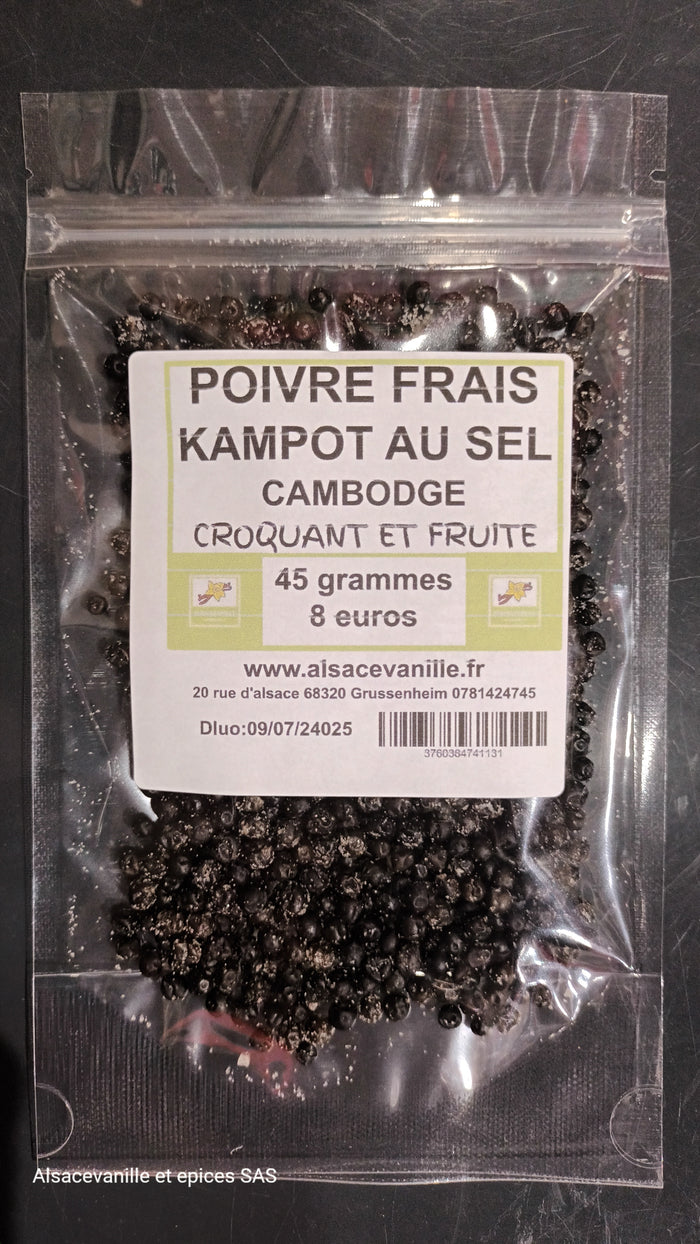 Poivre Frais de Kampot au Sel – 45g