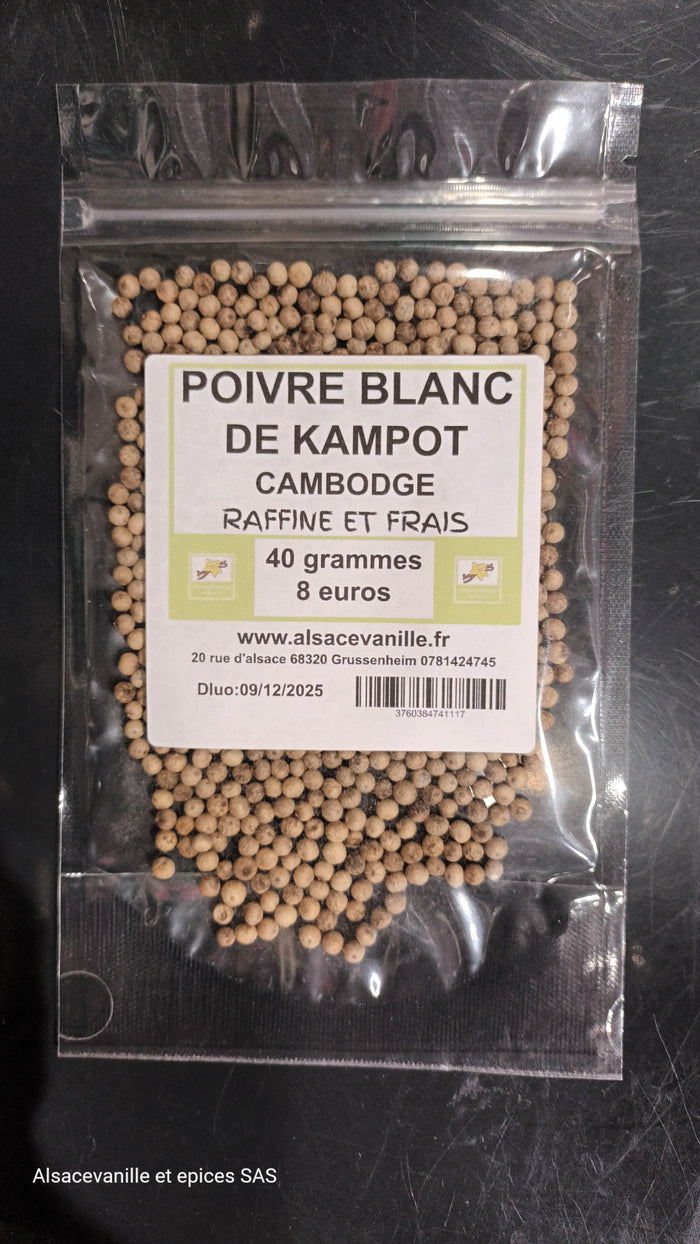 Poivre Kampot Blanc du Cambodge – 40g