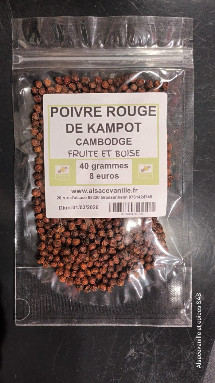 Poivre Kampot Rouge du Cambodge – 40g