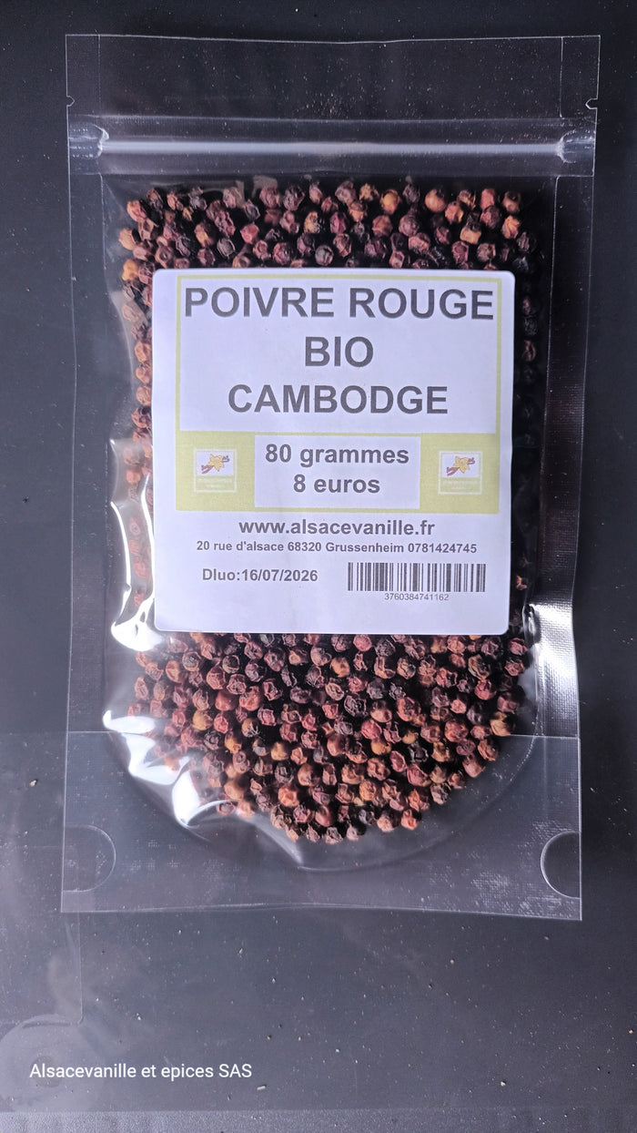 Poivre Rouge Bio du Cambodge – 60g