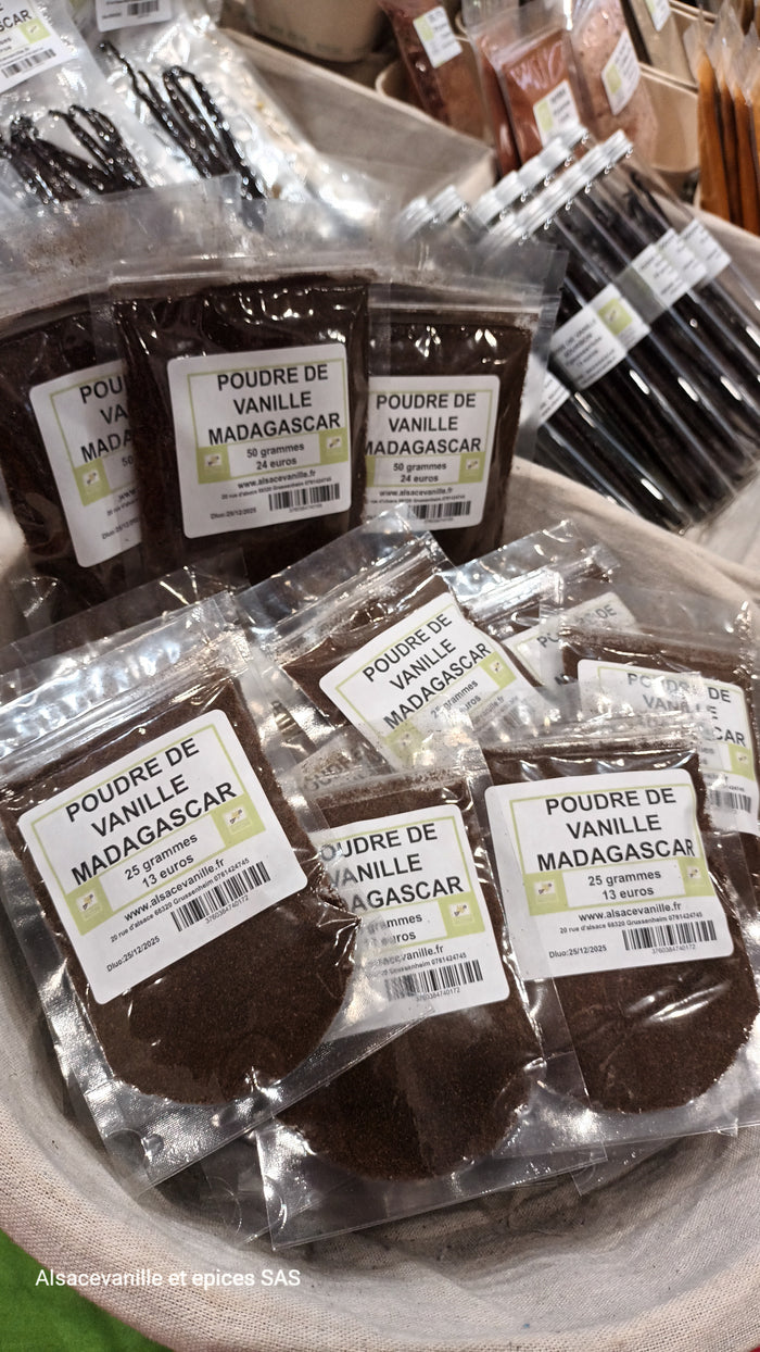 Poudre de Vanille Pure – 100% Gousse de Madagascar