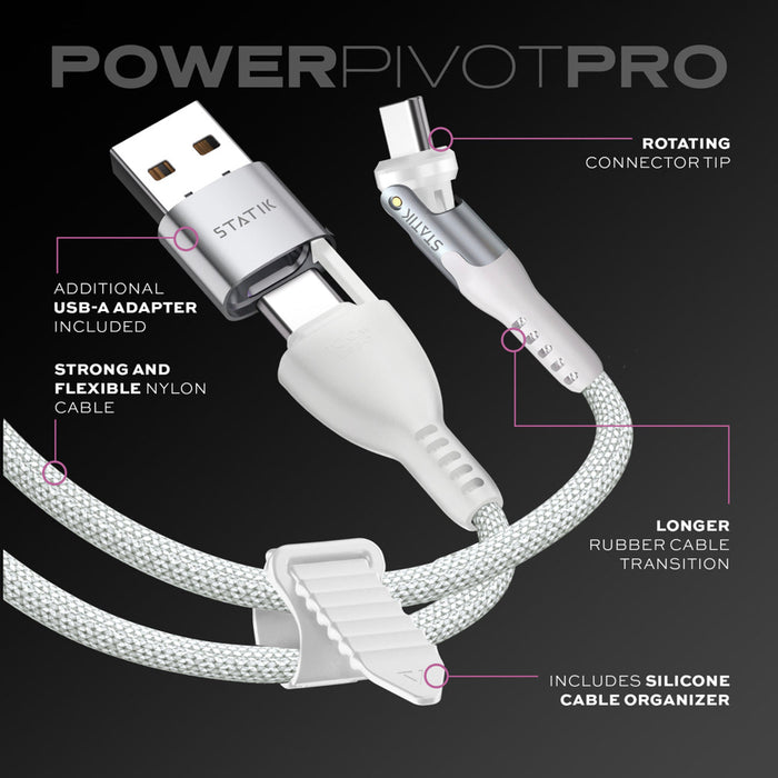 สายชาร์จ PowerPivot Pro USB-C to USB-C (2 เมตร) สี White