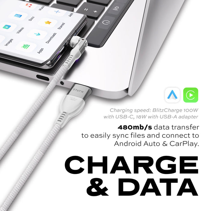 สายชาร์จ PowerPivot Pro USB-C to USB-C (2 เมตร) สี White