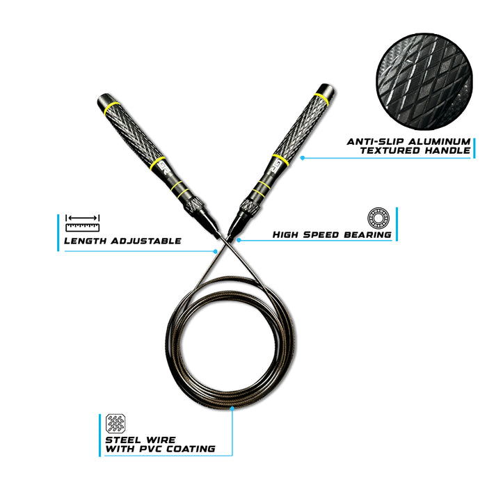 Quick Adjust QA-1 Speed Rope - Black (ROPEQA1-BLACK)
