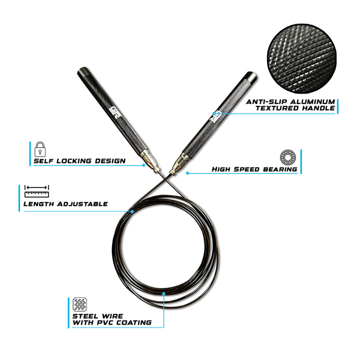 Quick Adjust QA-2 Speed Rope - Black (ROPEQA2-BLACK)