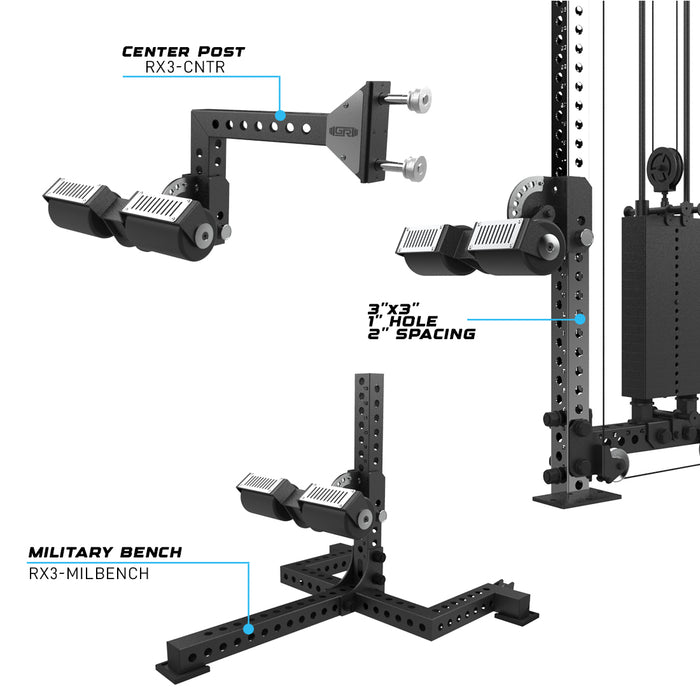 attach to center post or military bench