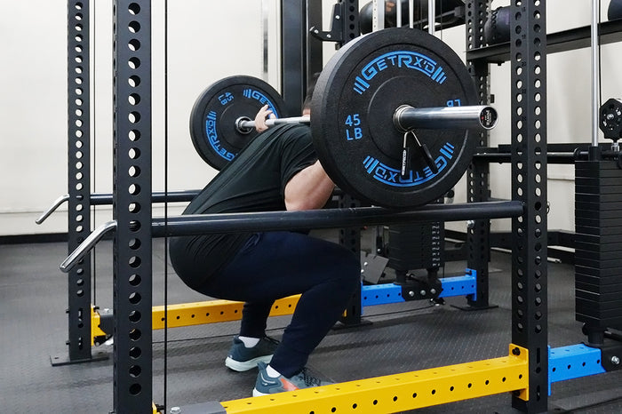 RX3 Pin Pipe Safeties used for squats, bench press, rack pulls, etc.