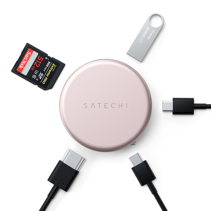 Satechi OntheGo 5-in-1 Compact USB-C Multiport Adapter Blush