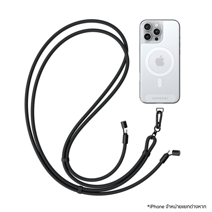 สายคล้องโทรศัพท์มือถือ OntheGo และ สาย USB-C สี Black แบรนด์ SATECHI