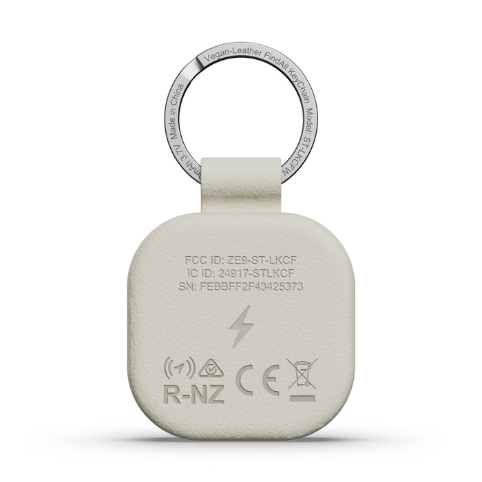 อุปกรณ์ติดตามสิ่งของ Vegan-Leather Findall Keychain สี Sand รองรับการชาร์จไร้สาย แบรนด์ SATECHI